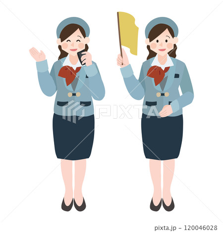 バスガイドさんの手描きベクターイラスト 120046028