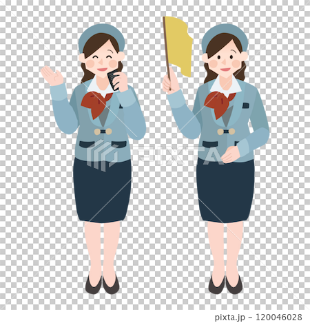 Hand-drawn vector illustration of a bus guide 120046028