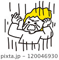 絶望に直面して嘆き、叫んでいる人のイラスト 120046930