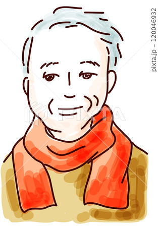 アンニュイな表情をしている白髪のおじさん 120046932