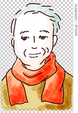 アンニュイな表情をしている白髪のおじさん 120046932