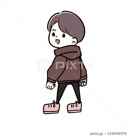 笑顔で振り向く男性 120046970