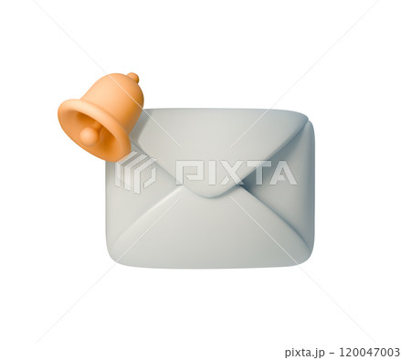 3D vector illustration of an envelope with a notification bell, symbolizing email alerts, messages, or updates. Ideal for email services, notification systems, and digital communication designs 3D vector illustration of an envelope with a notification bell, symbolizing email alerts, messages, or updates. Ideal for email services, notification systems, and digital communication designs 120047003