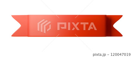3D vector illustration of a red ribbon. Perfect for decorating designs, promotional banners, gift wrapping, holiday cards, and certificates. Adds style and emphasis to any project 120047019