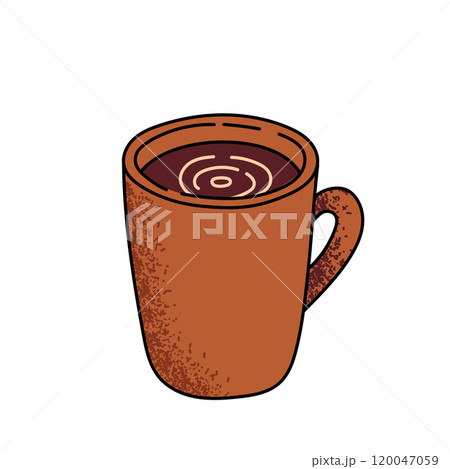 Hot coffee beverage, americano cup. Flat vector illustrations isolated on white background Hot coffee beverage, americano cup. Flat vector illustrations isolated on white background 120047059
