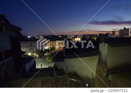 倉敷美観地区の風景 黄昏 夕景 夜景 倉敷美観地区の風景 黄昏 夕景 夜景 120047131