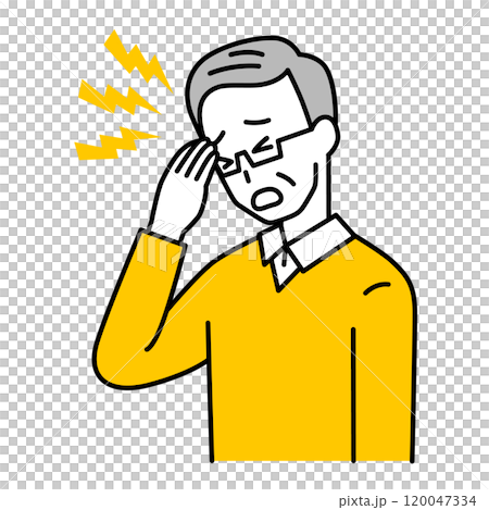 Elderly man suffering from headache 120047334