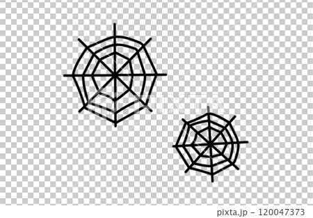 Simple illustration of two spider webs 120047373