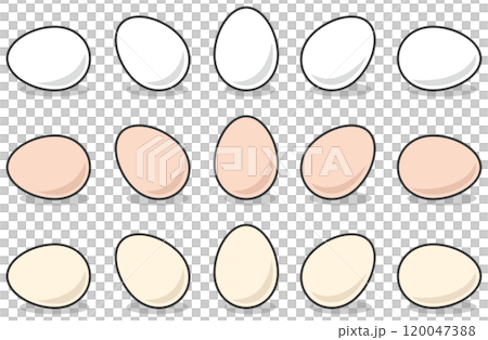 各種雞蛋、雞蛋、雞蛋的向量插圖集 各種雞蛋、雞蛋、雞蛋的向量插圖集 120047388