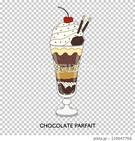 可愛的巧克力凍糕手繪插畫 120047768