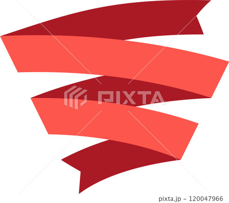 Red and coral ribbon waving in the wind, ideal for representing success, achievement, or celebration, with a minimalist design and vibrant colors Red and coral ribbon waving in the wind, ideal for representing success, achievement, or celebration, with a minimalist design and vibrant colors 120047966