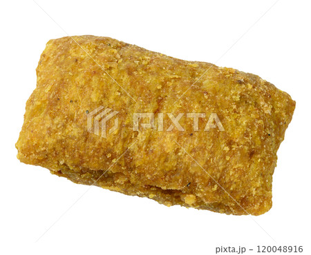 Brown edible stuffed animal pillows, treat on isolated background 120048916