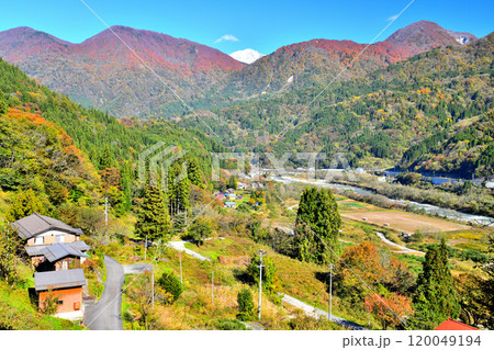 北小谷駅／小谷大橋周辺を望む(長野県小谷村)【2024.11】 120049194
