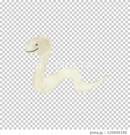 水彩絵の具で描いた白い蛇 水彩絵の具で描いた白い蛇 120049199