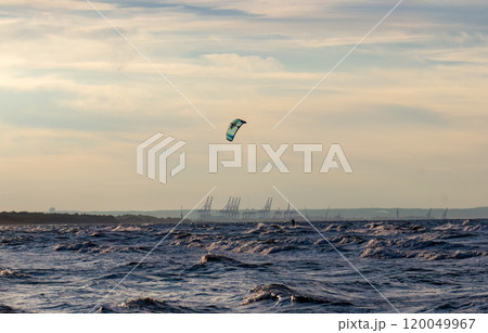 Peaceful sunset by sea in summer evening 120049967