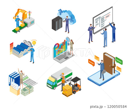 企業内各部署のイメージイラスト 企業内各部署のイメージイラスト 120050584