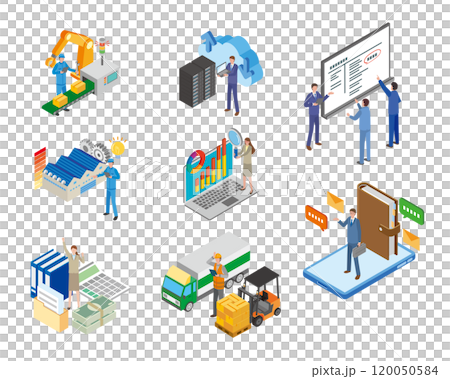 企業内各部署のイメージイラスト 企業内各部署のイメージイラスト 120050584