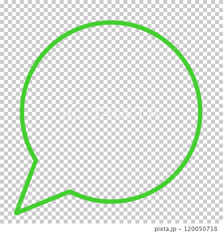 Simple round speech bubble (green, line drawing only) 120050718