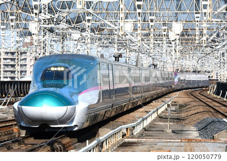 東京へ向けて東北新幹線をゆくE5系はやぶさ号とE6系こまち号 120050779