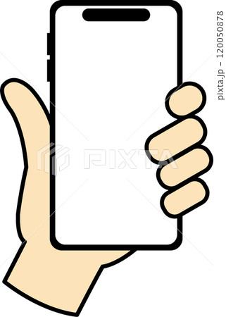 スマホを持つ手フレーム　イラスト素材 120050878