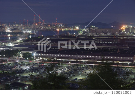 亀島山からの工場夜景　水島工場地帯 120051003