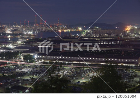 亀島山からの工場夜景　水島工場地帯 120051004
