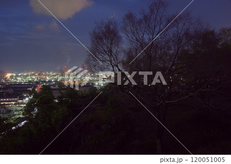 亀島山からの工場夜景　水島工場地帯 120051005