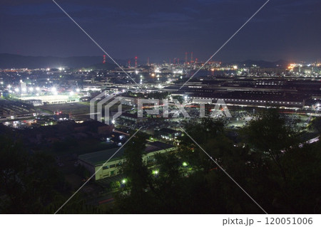 亀島山からの工場夜景　水島工場地帯 120051006