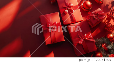 A soft pink and red Valentines Day background with heart-shaped confetti and candles. 120051205