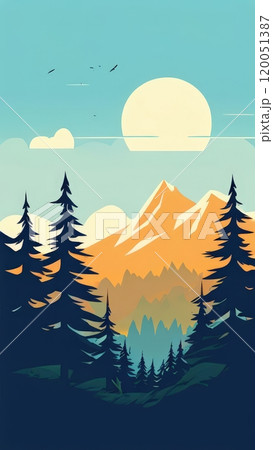 the AI Image Generator, set of mountains 120051387