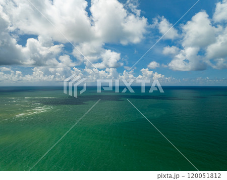 Beautiful sea surface in summer season seascape background ,Nature sea beach background,High angle view waves seascape nature view 120051812
