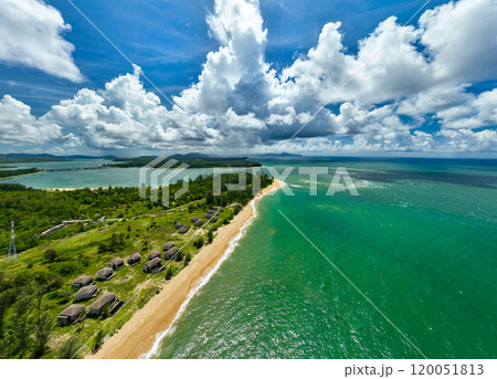 Beautiful sea surface in summer season seascape background ,Nature sea beach background,High angle view waves seascape nature view 120051813