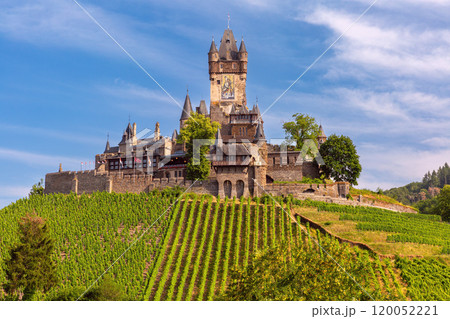 Cochem and Reichsburg Castle on the Moselle River, Germany 120052221