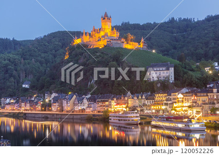 Cochem Castle Illuminated at Dusk, Germany 120052226