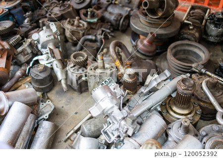 View of Old engine parts decoration, focus selective 120052392