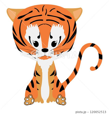 Vector illustration of a cute baby tiger isolated Vector illustration of a cute baby tiger isolated 120052513