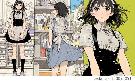 カジュアルレストランで働いている若いウェイトレス