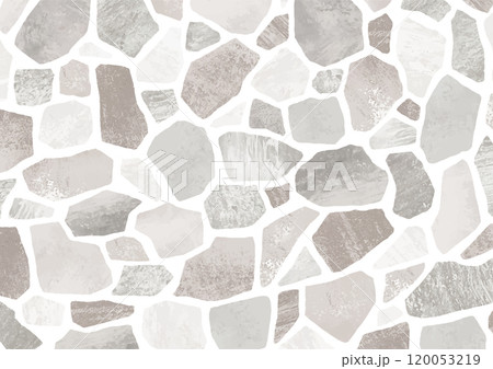 ランダムな白の石垣タイル背景水彩画 120053219