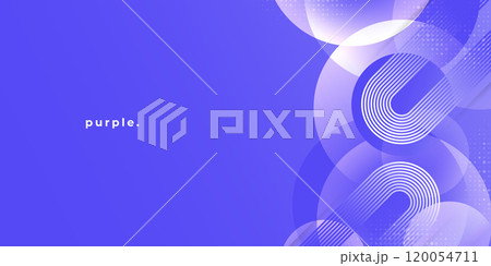 Modern and Minimalist Abstract Background in Purple Gradient. Creative Banner with Geometric Circle Shapes Modern and Minimalist Abstract Background in Purple Gradient. Creative Banner with Geometric Circle Shapes 120054711