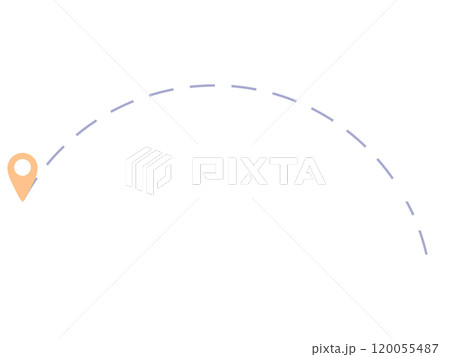 Moving geolocation. Simple route like we have moved. Navigation, location graphic art design illustration element isolated on white. Concept of interest land mark like ecommerce delivery or transfer 120055487