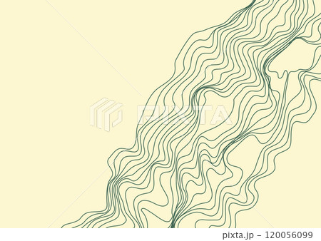 Linear abstraction. Background of smooth wavy lines. Curved lines create the effect of chaos or terrain 120056099