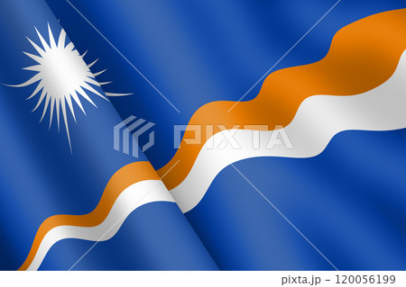 Marshall Islands waving flag 3d illustration 120056199