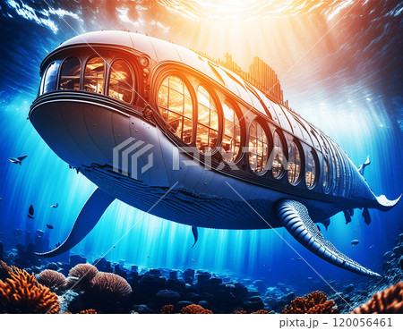 未来の魚の深海クルーズ船 未来の魚の深海クルーズ船 120056461