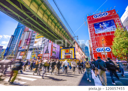 日本の東京都市景観 11月。インバウンド続く…脅威の人流…外国人観光客らで賑わう秋葉原＝9日 120057455
