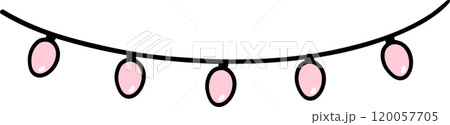 Coquette Christmas Pink Lights string Garland ornament ball doodle lined pastel Coquette Christmas Pink Lights string Garland ornament ball doodle lined pastel 120057705