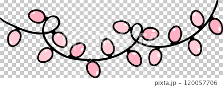 Preppy Coquette Christmas Pink Lights string Garland ornament ball doodle lined pastel Preppy Coquette Christmas Pink Lights string Garland ornament ball doodle lined pastel 120057706