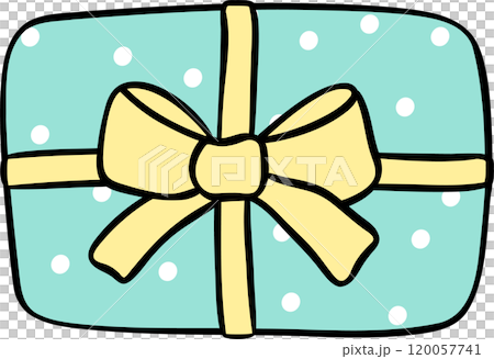 Mint Pastel Coquette Christmas Present Gift Box Hand drawn doodle lined Mint Pastel Coquette Christmas Present Gift Box Hand drawn doodle lined 120057741