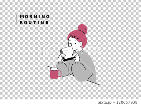 一個女人把早餐吐司塞到臉上 120057939