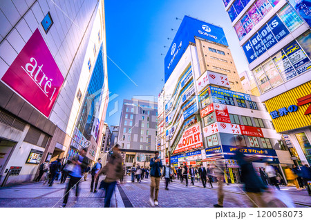 日本の東京都市景観 秋葉原駅前は日本人が目立つ…（中央通りには外国人が多い・観光バス・銀座線等利用） 120058073