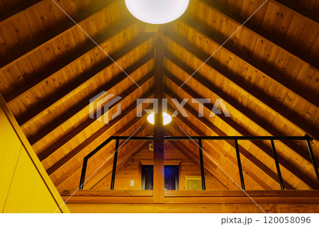 【京都府木津川市/山城町森林公園】ログハウスの天井(よこ) 【京都府木津川市/山城町森林公園】ログハウスの天井(よこ) 120058096